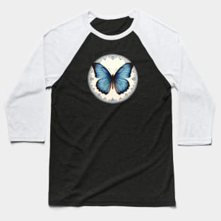 Blue Morpho Butterfly Baseball T-Shirt